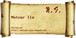 Metner Ila névjegykártya